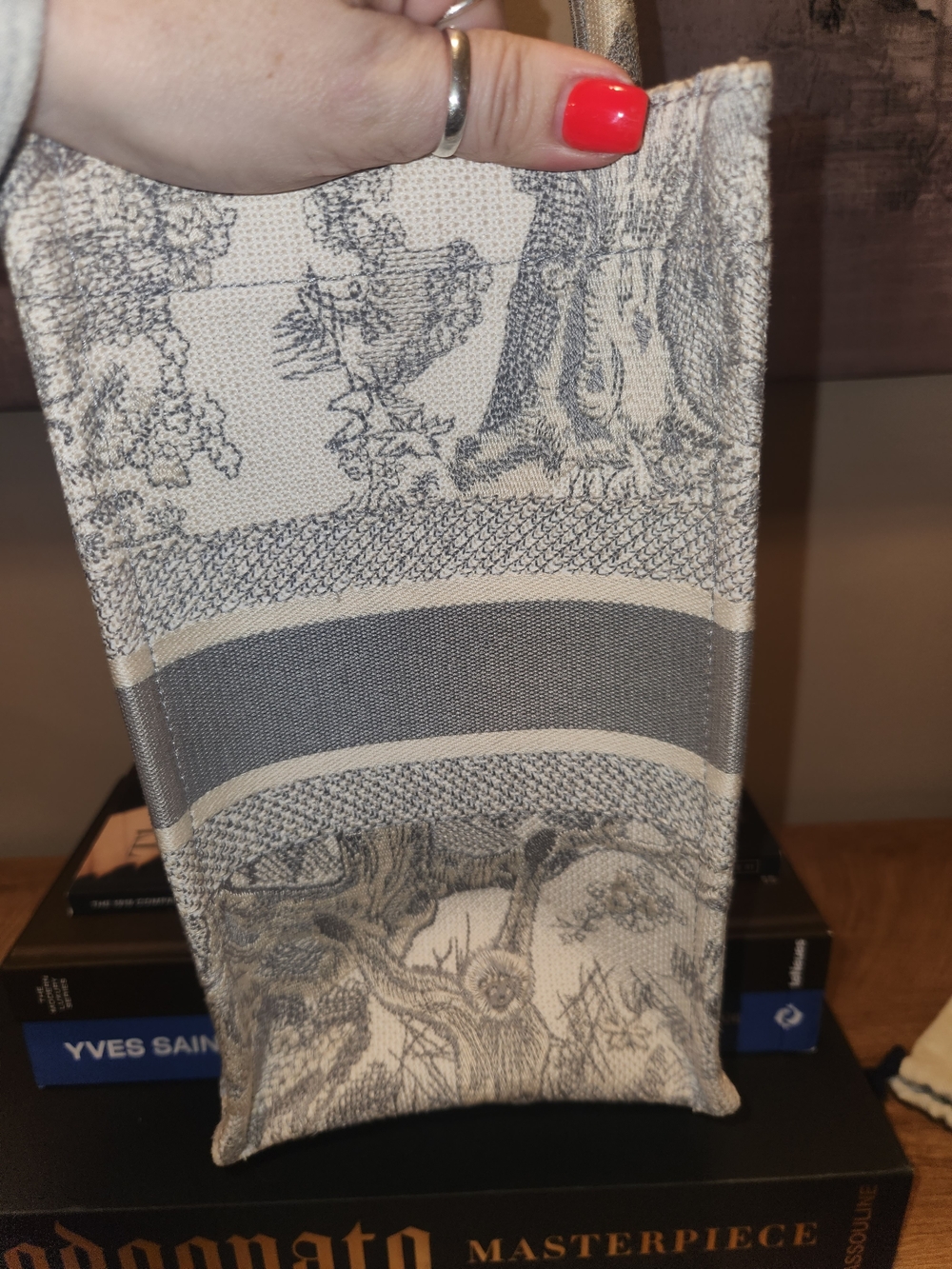 Christian Dior Grey Canvas Book Tote - Picture 6 of 8